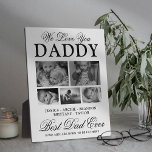 Benutzerdefinierter bester Vater je Foto Collage P Fotoplatte<br><div class="desc">Elegante Väter-Tagesbilderplakette mit 5 Bildern von Ihren wunderschönen Kindern, dem Text "Wir Liebe du Papa", den Kindernamen und einem weiteren niedlichen Sprichwort, in dem es heißt: "Bester Papa je, manche Männer sind geboren, Vater zu sein". Der gesamte Text ist vollständig editierbar, sodass er jederzeit für den Anzug personalisiert werden kann....</div>