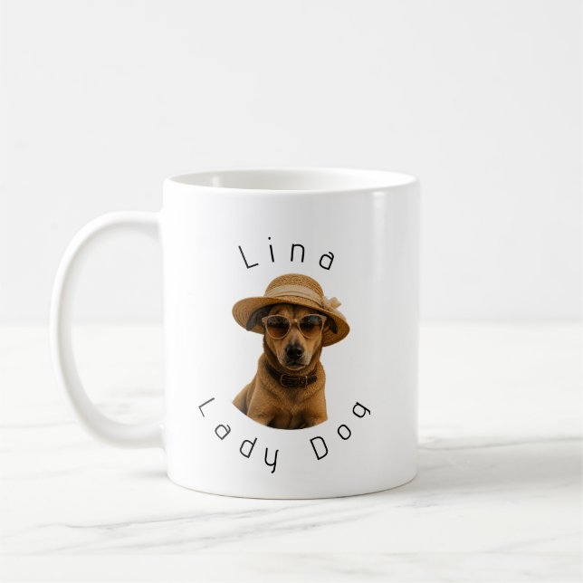 Benutzerdefinierter Bild- und Text-Retro-Strandpos Kaffeetasse (Links)