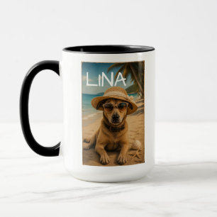 Benutzerdefinierter Bild- und Text-Retro-Strandpos Tasse