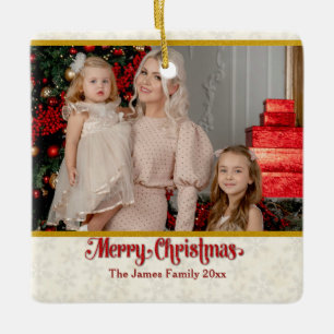Benutzerdefinierter Bilderrahmen Frohe Weihnachten Keramikornament