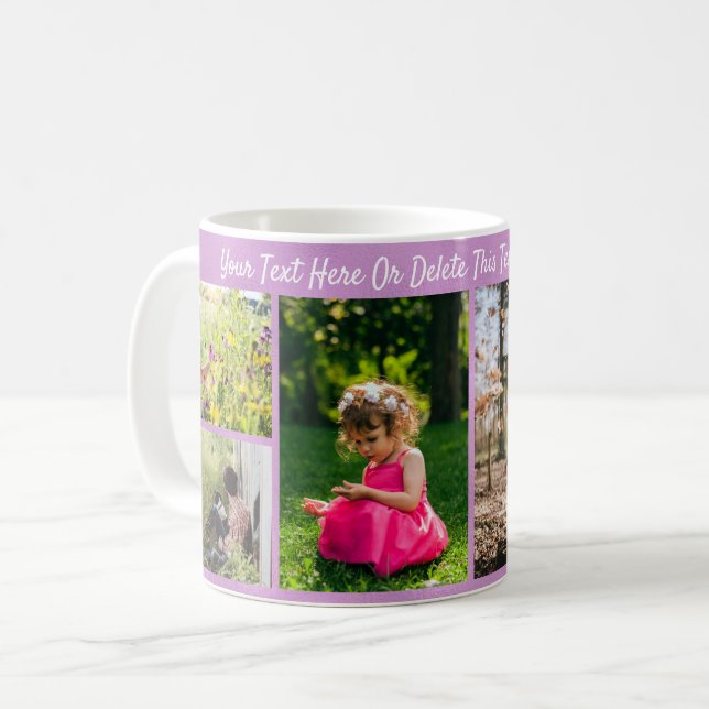 Benutzerdefinierter Bildtext/ Hübsche Imitate Lila Kaffeetasse (Vorderseite Links)