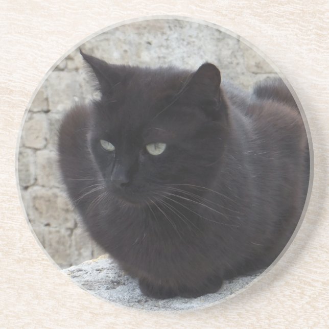 benutzerdefinierter Black Cat-Untersetzer Untersetzer (Vorne)