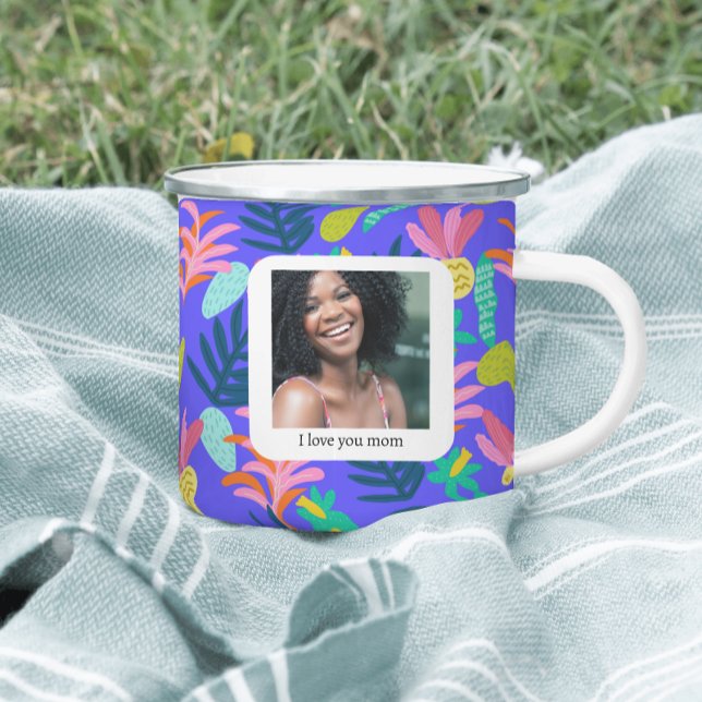 Benutzerdefinierter blauer Blumen-Mutterliebe-Bech Kaffeetasse (Von Creator hochgeladen)