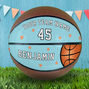 Benutzerdefinierter blauer Teamname Nummer Sterne Basketball