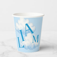 Benutzerdefinierter blauer Wolken Baby Shower Pap