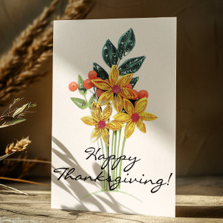 Benutzerdefinierter Blumenstrauß aus Papierquillin Feiertagskarte