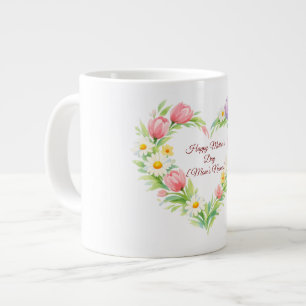 Benutzerdefinierter Blumiger Herz Muttertagsbecher Jumbo-Tasse