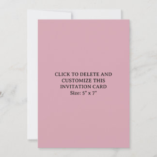 Benutzerdefinierter Blush Dusty Pink 5" x 7" Flach Einladung