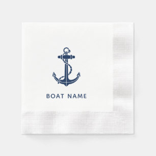 Benutzerdefinierter Bootname Anker Kreuzfahrt Serviette