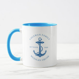 Benutzerdefinierter Bootsanker Familie passend zur Tasse