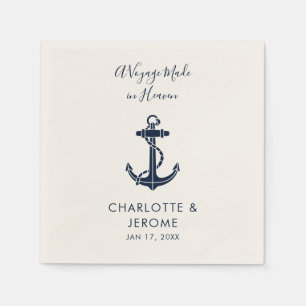 Benutzerdefinierter Bootsanker-Hochzeitspapier Serviette