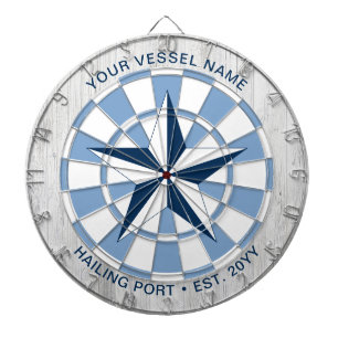 Benutzerdefinierter Bootsname Nautical Star Person Dartscheibe