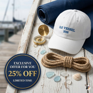 Benutzerdefinierter Bootsname Nautical Yacht Minim Bestickte Baseballkappe