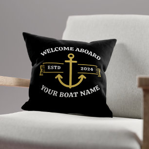 Benutzerdefinierter Bootsname Willkommen an Bord S Kissen