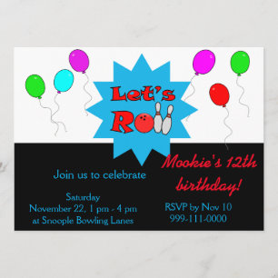 Benutzerdefinierter Bowling - Einladung