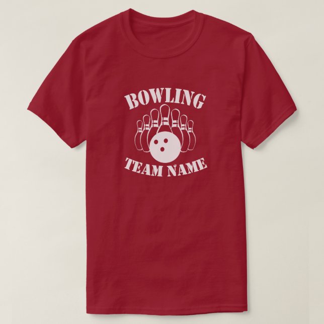 Benutzerdefinierter Bowling Team T - Shirt (Design vorne)
