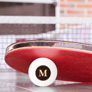 Benutzerdefinierter brauner goldener monogrammiert tischtennisball