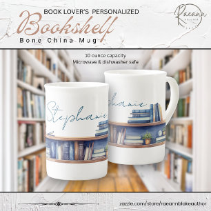 Benutzerdefinierter Bücherregal Bone China Becher Prozellantasse
