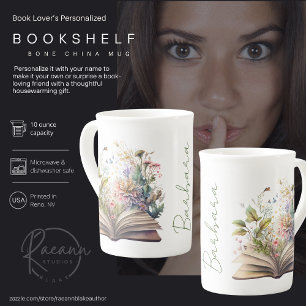 Benutzerdefinierter Bücherregal Bone China Becher Prozellantasse