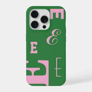 Benutzerdefinierter Buchstabe, Farbiger Monogramm- iPhone 15 Pro Hülle