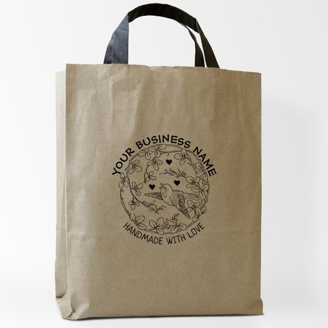 Benutzerdefinierter Business Bird mit Blume Handma Gummistempel (Von Creator hochgeladen)