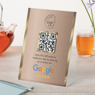 Benutzerdefinierter Business-QR-Code Google-Bewert Sockelschild