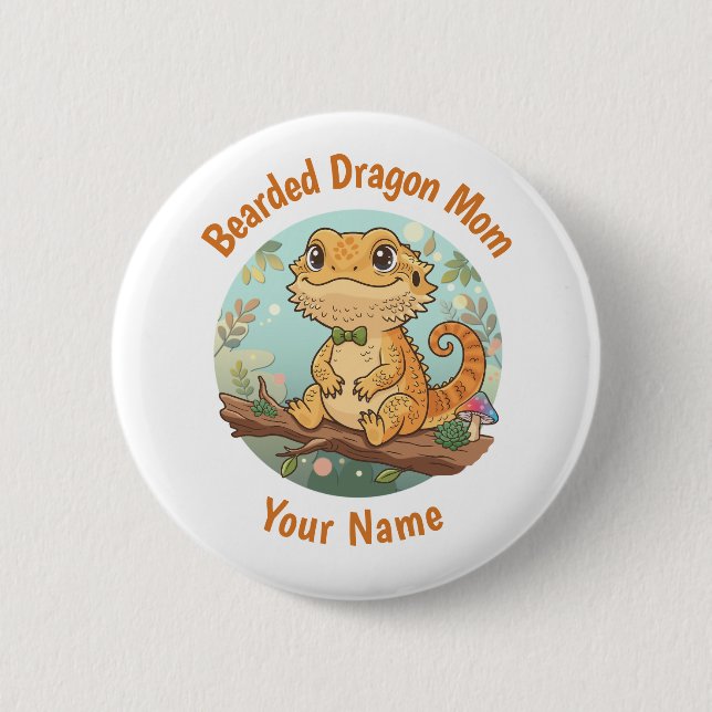 Benutzerdefinierter Button für Bartagamen-Mama (Vorderseite)