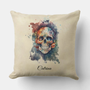 Benutzerdefinierter Calavera Hermosa Totenkopf zum Kissen