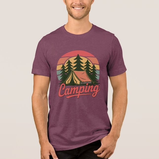 Benutzerdefinierter Camping-Name Tri-Blend Shirt (Vorderseite)