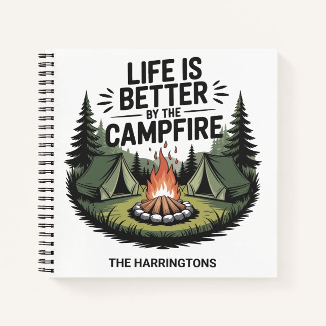 Benutzerdefinierter Camping-Text Notizbuch (Vorderseite)