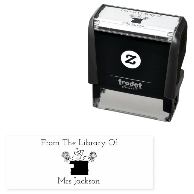 Benutzerdefinierter CAT Book-Briefmarke Monogramm- Permastempel (Beispiel)