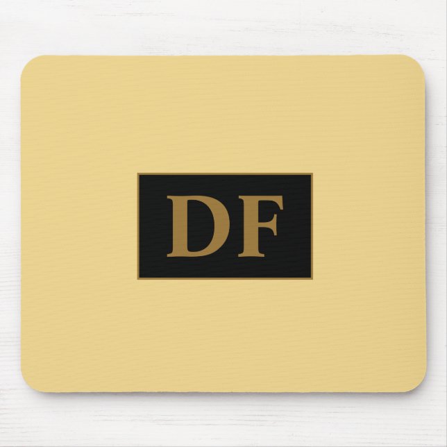 Benutzerdefinierter Champagner mit Gold-Initial-Ma Mousepad (Vorne)