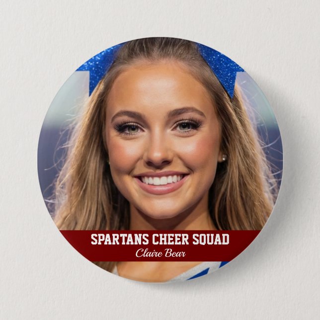 Benutzerdefinierter Cheerleader-Foto-Button Spirit Button (Vorderseite)
