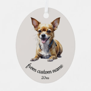 Benutzerdefinierter Chihuahua-Haustier-Hund-Tier-S Ornament Aus Metall