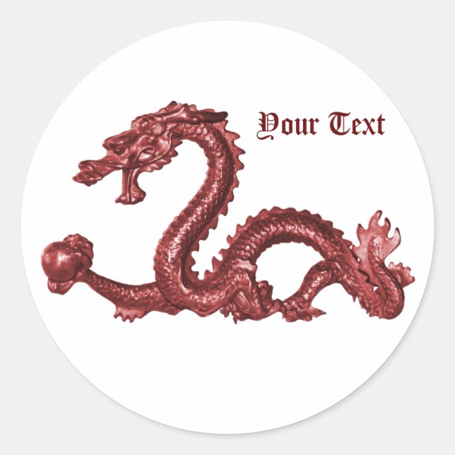 Benutzerdefinierter chinesischer Drachenname Fanta Runder Aufkleber (Vorderseite)