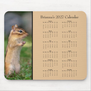 Benutzerdefinierter Chipmunk-Schreibtischkalender Mousepad