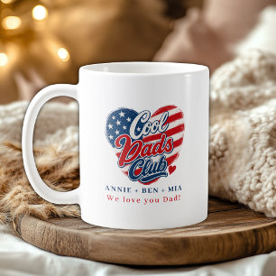 Benutzerdefinierter "Cool Dads Club" Herz Patrioti Kaffeetasse
