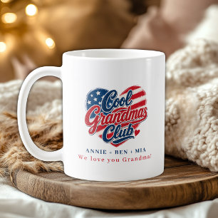 Benutzerdefinierter "Cool Grandmas Club" Herz Patr Kaffeetasse