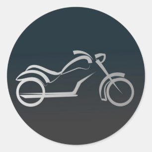Benutzerdefinierter cooler silberner Motorradrahme Runder Aufkleber