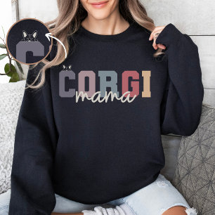 Benutzerdefinierter Corgi Mama Dog Retro Uni Style Sweatshirt