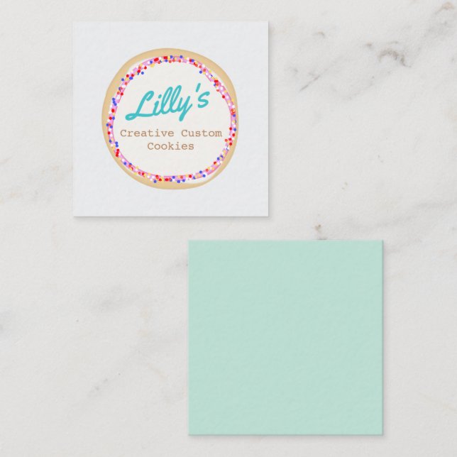 Benutzerdefinierter Cupcake oder Cookie-Dekorator Mitteilungskarte (Vorne/Hinten)