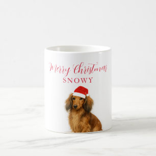 Benutzerdefinierter Dachshund-Hund mit Weihnachtsm Kaffeetasse