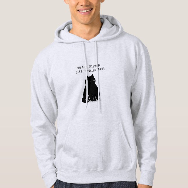 Benutzerdefinierter Deep Thinking Mode Katze Herre Hoodie (Vorderseite)