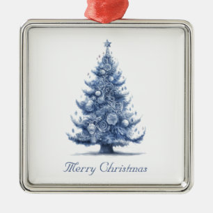 Benutzerdefinierter Delft-Blau- und Weiß-Weihnacht Ornament Aus Metall