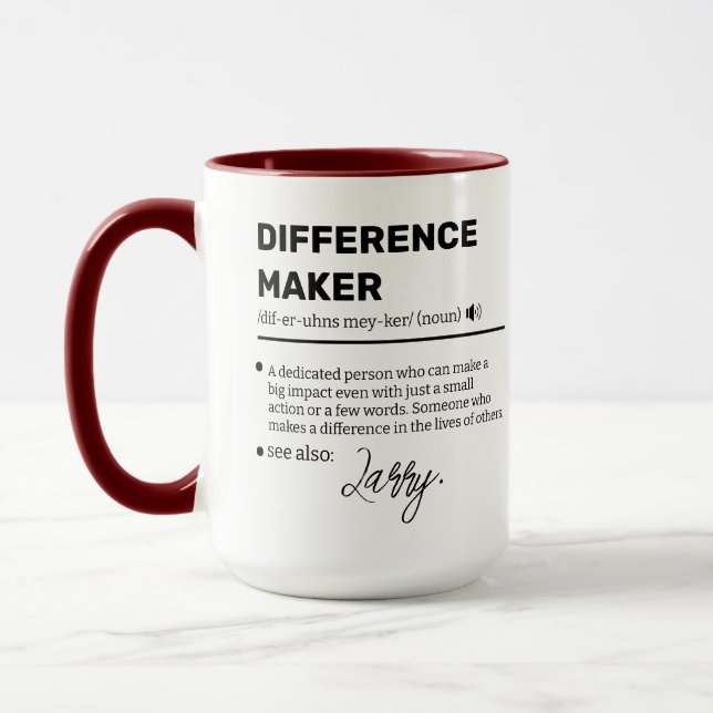 Benutzerdefinierter Difference Maker Becher, Werts Tasse (Links)