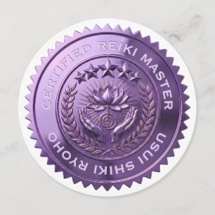 Benutzerdefinierter DIY 3D violetter Folien-Reiki- Einladung