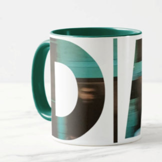 Benutzerdefinierter DM: Blaues Bild mit Ausschnitt Tasse