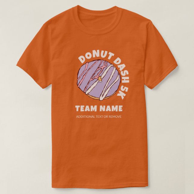 Benutzerdefinierter Donut Dash 5k Team T - Shirt (Design vorne)