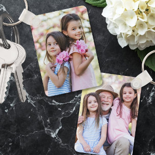 Benutzerdefinierter doppelseitiger Familien-Foto-S Schlüsselanhänger