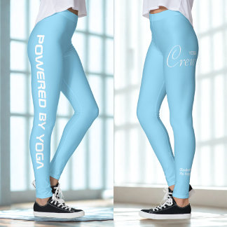 Benutzerdefinierter Druck Yoga-Crew Babyblau Leggings